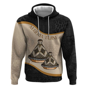 Algeria Tajine Dish Personalized Zip Hoodie with African Tribal Pattern