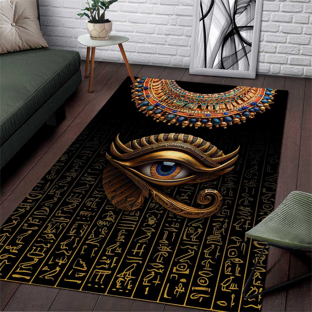 Egypt Eyes Of Horus Area Rug with Egyptian Hieroglyphs