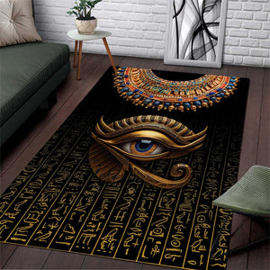 Egypt Eyes Of Horus Area Rug with Egyptian Hieroglyphs