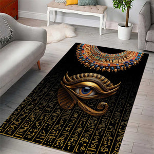 Egypt Eyes Of Horus Area Rug with Egyptian Hieroglyphs