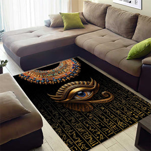 Egypt Eyes Of Horus Area Rug with Egyptian Hieroglyphs