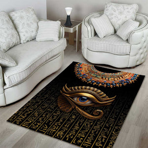 Egypt Eyes Of Horus Area Rug with Egyptian Hieroglyphs