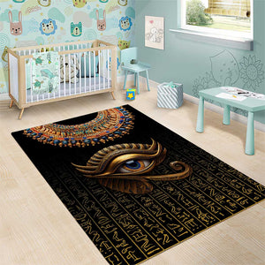 Egypt Eyes Of Horus Area Rug with Egyptian Hieroglyphs