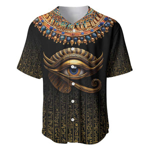 Egypt Eyes Of Horus Baseball Jersey with Egyptian Hieroglyphs