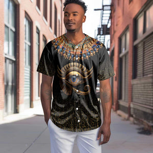 Egypt Eyes Of Horus Baseball Jersey with Egyptian Hieroglyphs