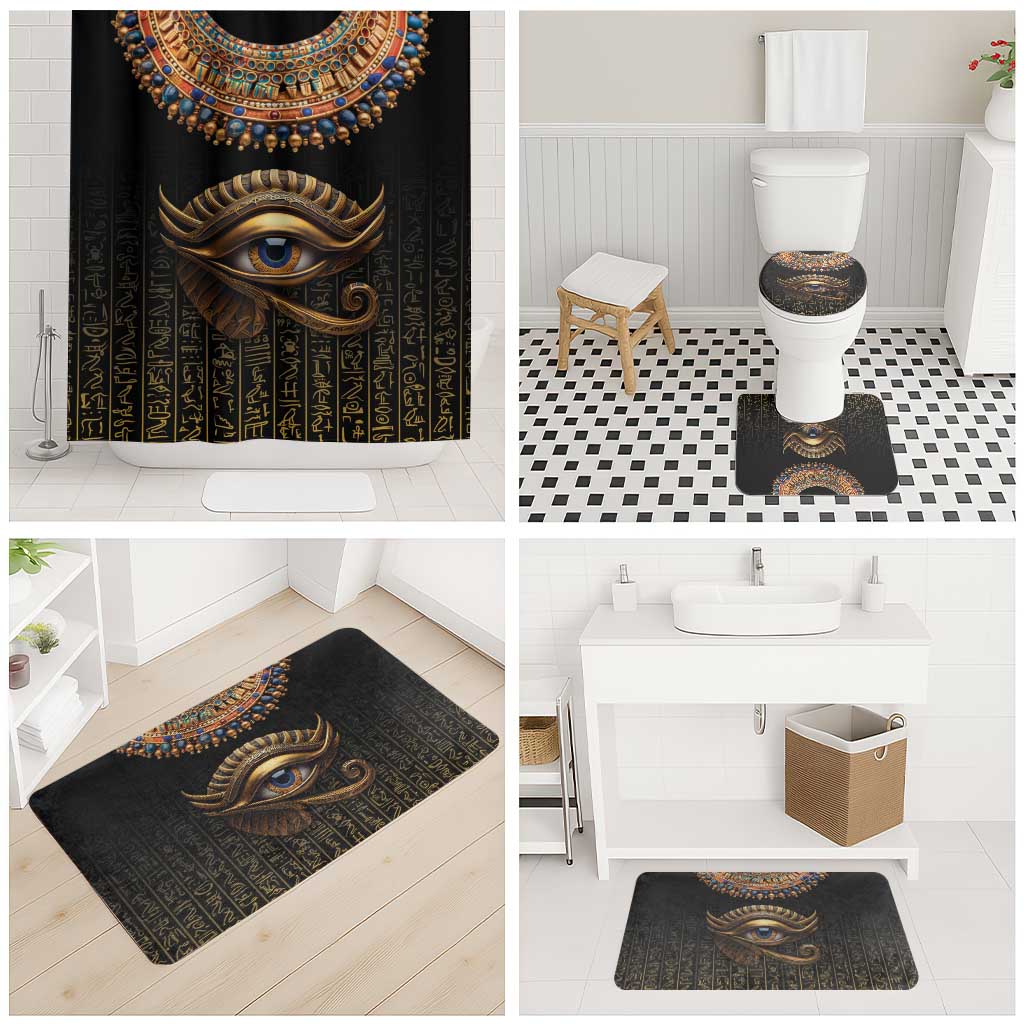 Egypt Eyes Of Horus Bathroom Set with Egyptian Hieroglyphs