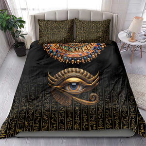 Egypt Eyes Of Horus Bedding Set with Egyptian Hieroglyphs