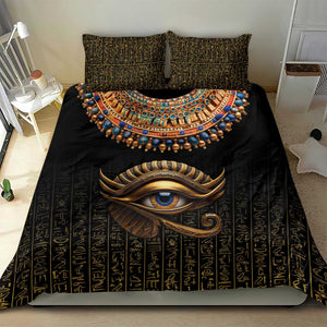 Egypt Eyes Of Horus Bedding Set with Egyptian Hieroglyphs