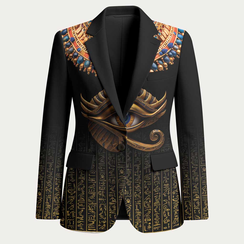 Egypt Eyes Of Horus Blazer with Egyptian Hieroglyphs