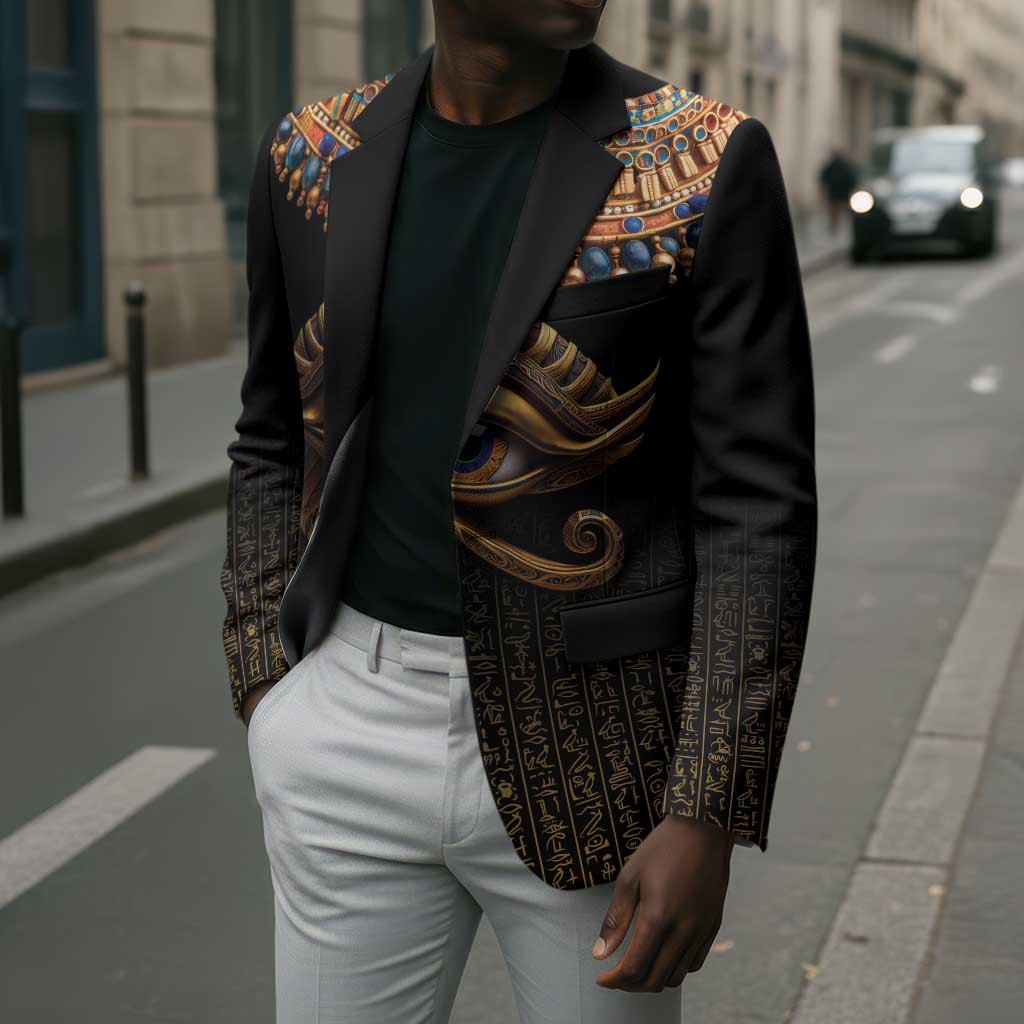 Egypt Eyes Of Horus Blazer with Egyptian Hieroglyphs
