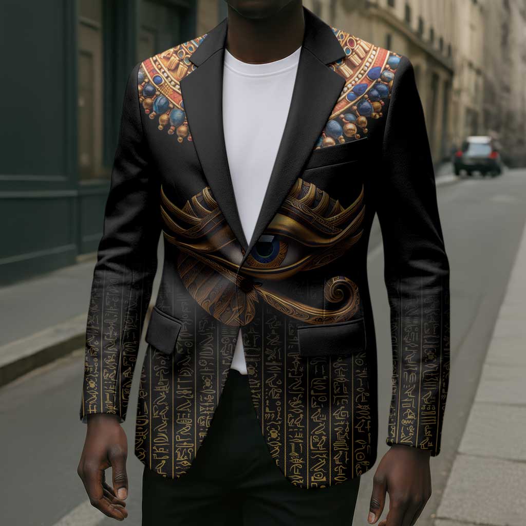 Egypt Eyes Of Horus Blazer with Egyptian Hieroglyphs