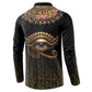 Egypt Eyes Of Horus Button Sweatshirt with Egyptian Hieroglyphs