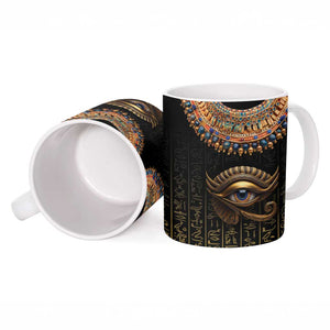 Egypt Eyes Of Horus Ceramic Mug with Egyptian Hieroglyphs