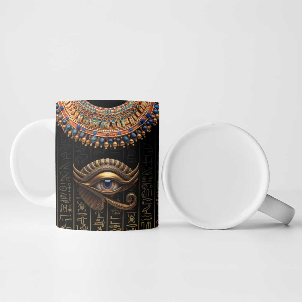 Egypt Eyes Of Horus Ceramic Mug with Egyptian Hieroglyphs