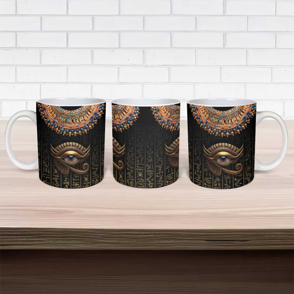 Egypt Eyes Of Horus Ceramic Mug with Egyptian Hieroglyphs