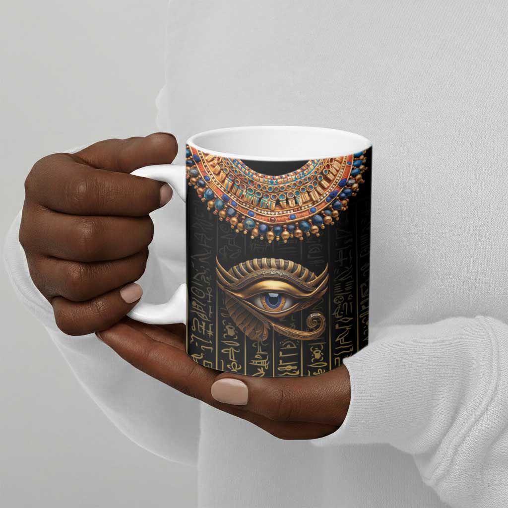 Egypt Eyes Of Horus Ceramic Mug with Egyptian Hieroglyphs