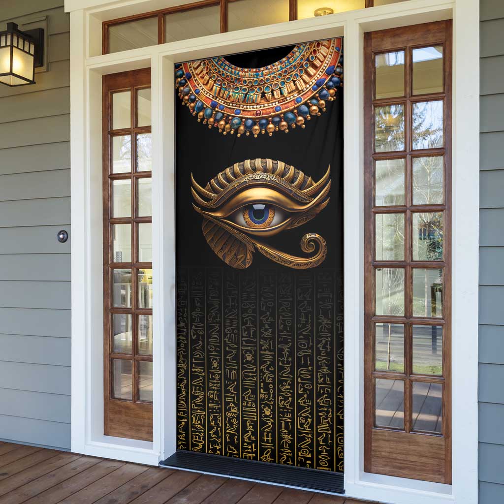 Egypt Eyes Of Horus Door Cover with Egyptian Hieroglyphs