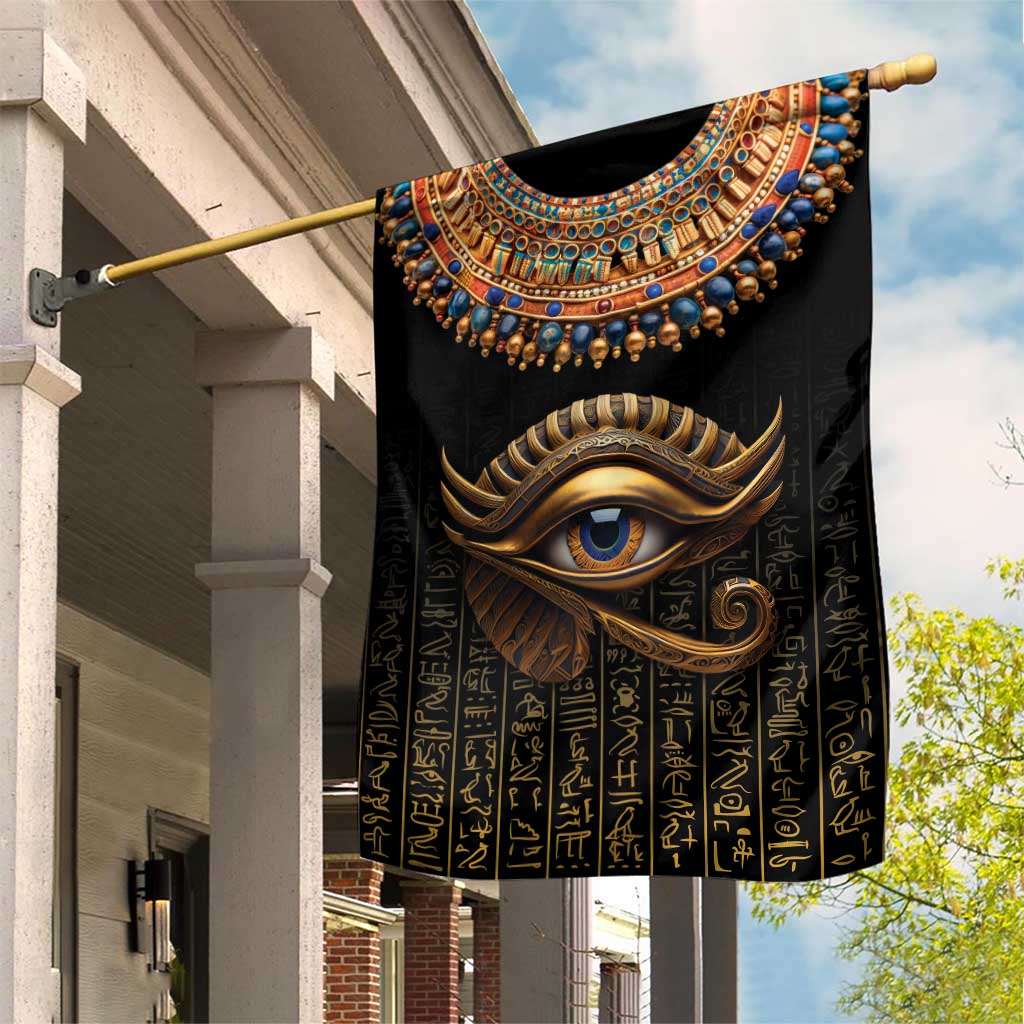 Egypt Eyes Of Horus Garden Flag with Egyptian Hieroglyphs