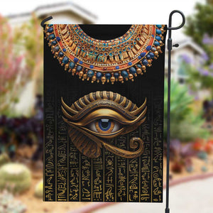 Egypt Eyes Of Horus Garden Flag with Egyptian Hieroglyphs