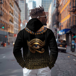 Egypt Eyes Of Horus Hoodie with Egyptian Hieroglyphs