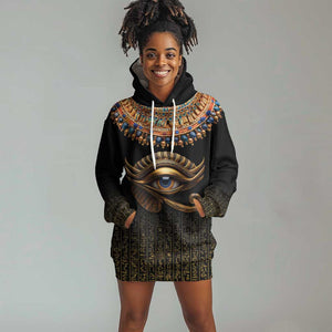 Egypt Eyes Of Horus Hoodie Dress with Egyptian Hieroglyphs