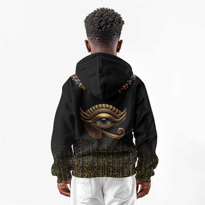 Egypt Eyes Of Horus Kid Hoodie with Egyptian Hieroglyphs