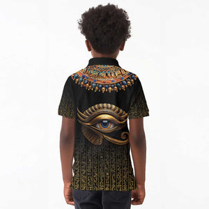 Egypt Eyes Of Horus Kid Polo Shirt with Egyptian Hieroglyphs