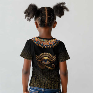 Egypt Eyes Of Horus Kid T shirt with Egyptian Hieroglyphs