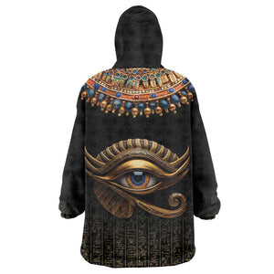 Egypt Eyes Of Horus KId Wearable Blanket Hoodie with Egyptian Hieroglyphs