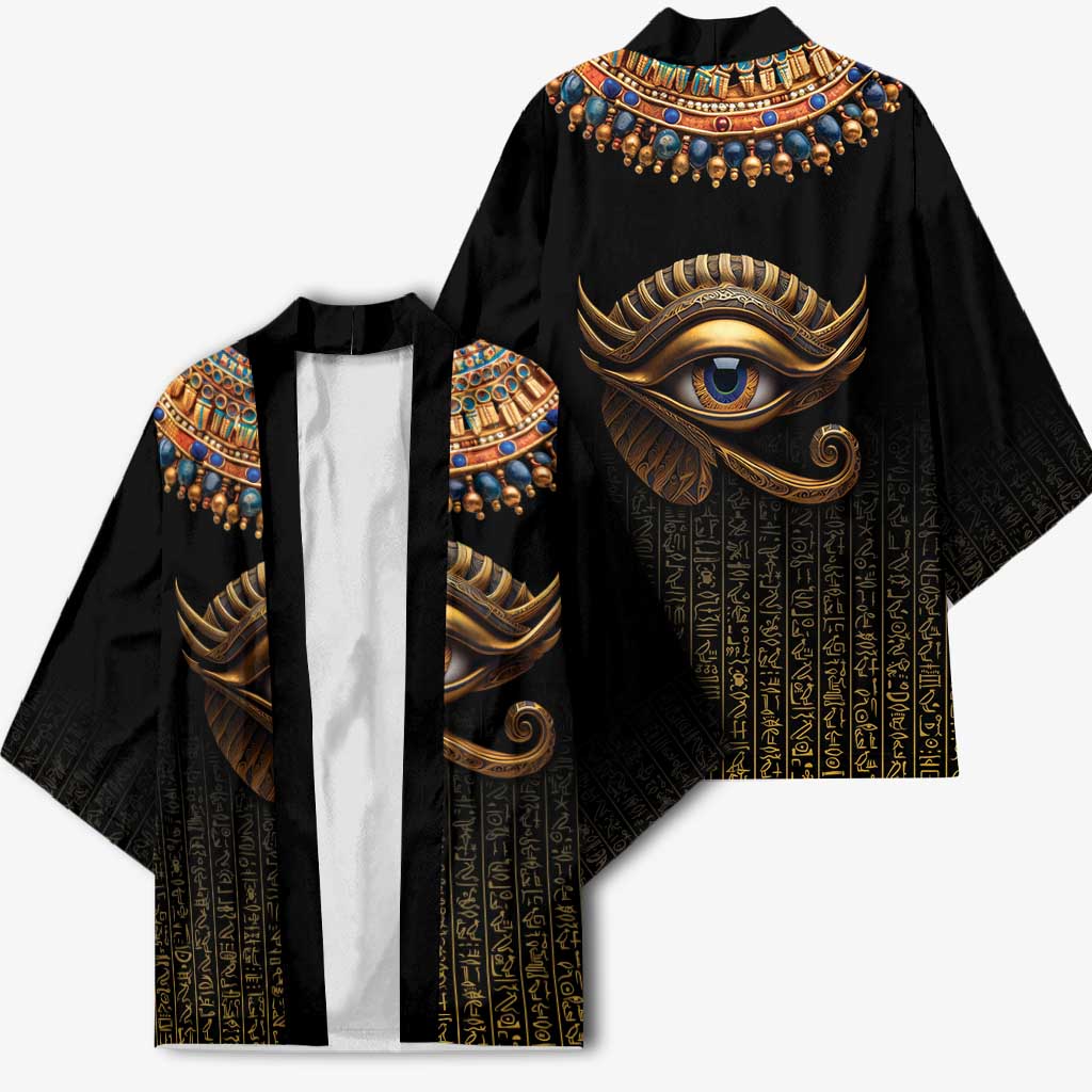 Egypt Eyes Of Horus Kimono with Egyptian Hieroglyphs