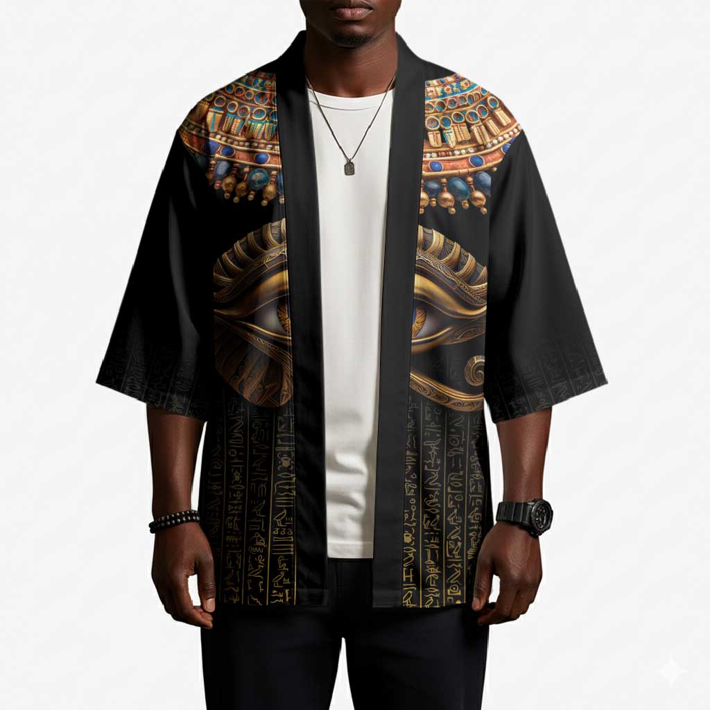 Egypt Eyes Of Horus Kimono with Egyptian Hieroglyphs