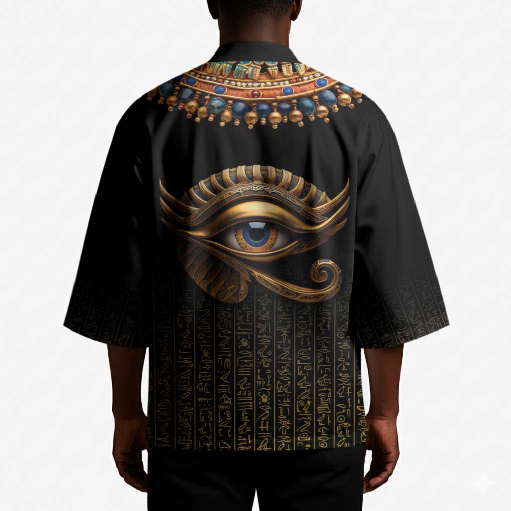 Egypt Eyes Of Horus Kimono with Egyptian Hieroglyphs