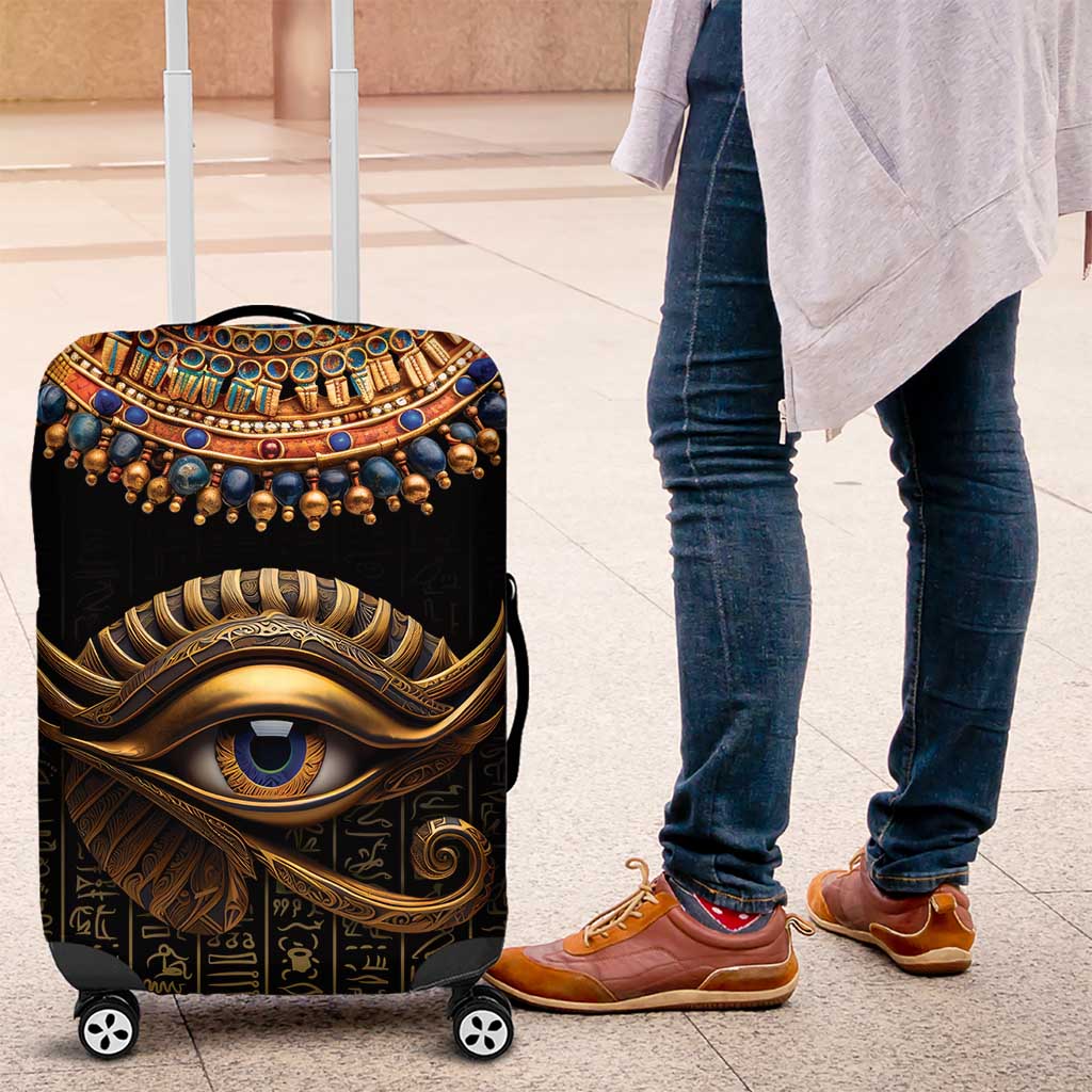 Egypt Eyes Of Horus Luggage Cover with Egyptian Hieroglyphs