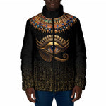 Egypt Eyes Of Horus Padded Jacket with Egyptian Hieroglyphs