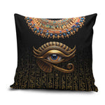 Egypt Eyes Of Horus Pillow Cover with Egyptian Hieroglyphs
