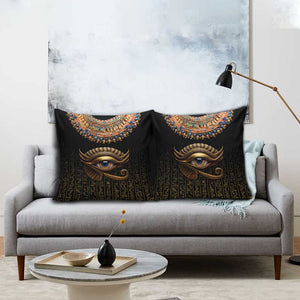 Egypt Eyes Of Horus Pillow Cover with Egyptian Hieroglyphs