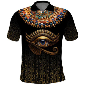 Egypt Eyes Of Horus Polo Shirt with Egyptian Hieroglyphs