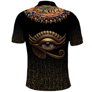 Egypt Eyes Of Horus Polo Shirt with Egyptian Hieroglyphs