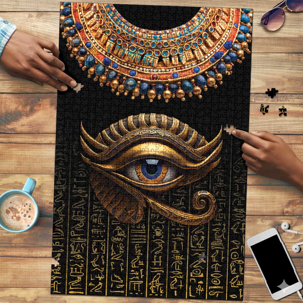 Egypt Eyes Of Horus Puzzle with Egyptian Hieroglyphs