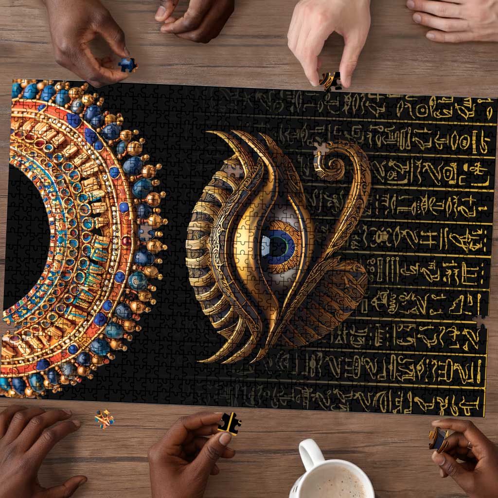 Egypt Eyes Of Horus Puzzle with Egyptian Hieroglyphs