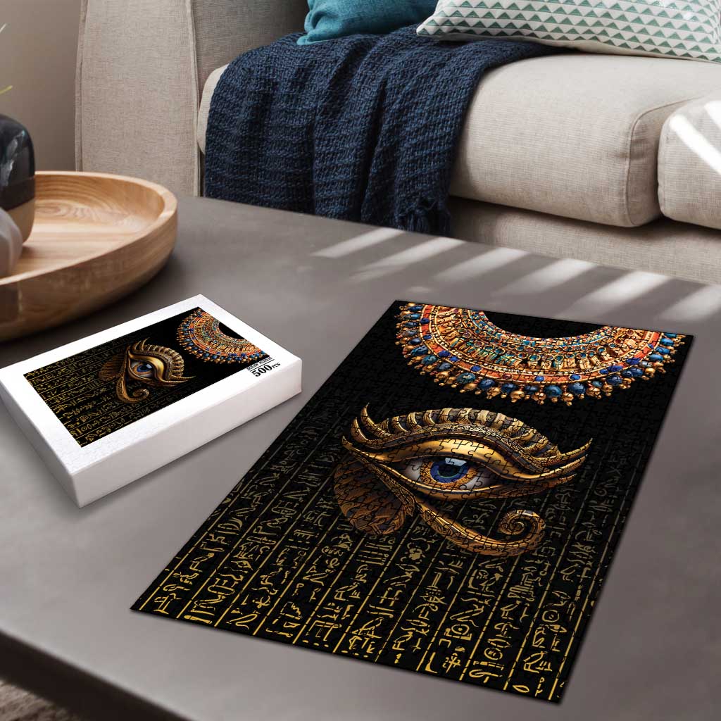 Egypt Eyes Of Horus Puzzle with Egyptian Hieroglyphs