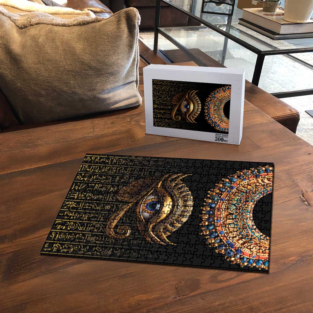 Egypt Eyes Of Horus Puzzle with Egyptian Hieroglyphs