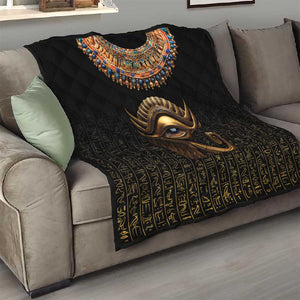 Egypt Eyes Of Horus Quilt with Egyptian Hieroglyphs