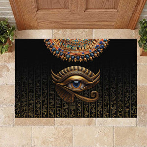 Egypt Eyes Of Horus Rubber Doormat with Egyptian Hieroglyphs