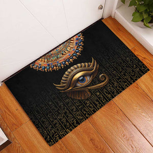 Egypt Eyes Of Horus Rubber Doormat with Egyptian Hieroglyphs