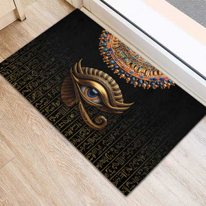 Egypt Eyes Of Horus Rubber Doormat with Egyptian Hieroglyphs