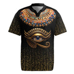 Egypt Eyes Of Horus Rugby Jersey with Egyptian Hieroglyphs