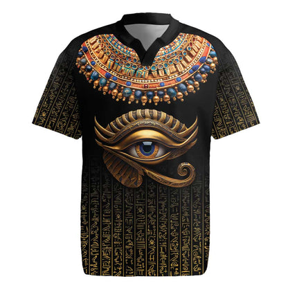 Egypt Eyes Of Horus Rugby Jersey with Egyptian Hieroglyphs