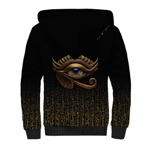 Egypt Eyes Of Horus Sherpa Hoodie with Egyptian Hieroglyphs