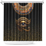 Egypt Eyes Of Horus Shower Curtain with Egyptian Hieroglyphs